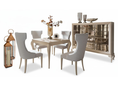 Dining room dining table chair dining set dining corner chairs luxury white dresser set 6-piece