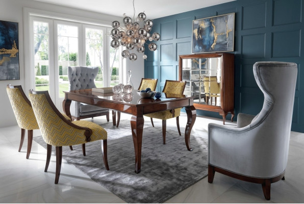 High-gloss Table Dining Room Table Tables Dining Table Brown Luxury Dining Room Wood New