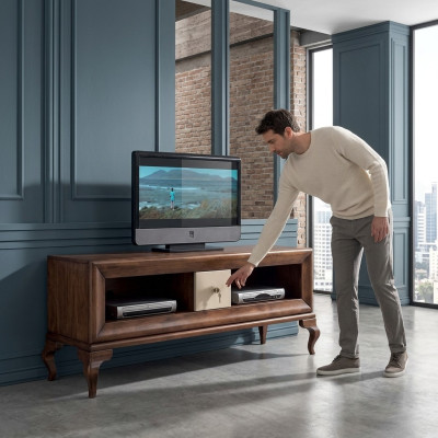 TV stand RTV lowboard sideboard table wood living room brown furniture television new
