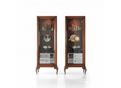 Glass display cabinets, display cases, wood, luxury living room furniture, cabinet, brown, baroque, new