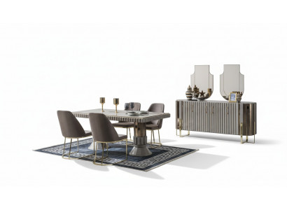 Dining room set dining group dining table luxury chairs dining corner gray 7-piece