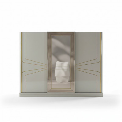 Luxury wardrobe wooden cabinet bedroom cabinets beige