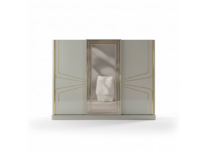 Luxury wardrobe wooden cabinet bedroom cabinets beige