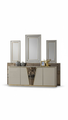 Sideboard dresser living room wood modern beige luxury cabinet design