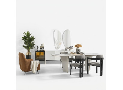 Dining set dining room dining table luxury chairs dining nook 7-piece white