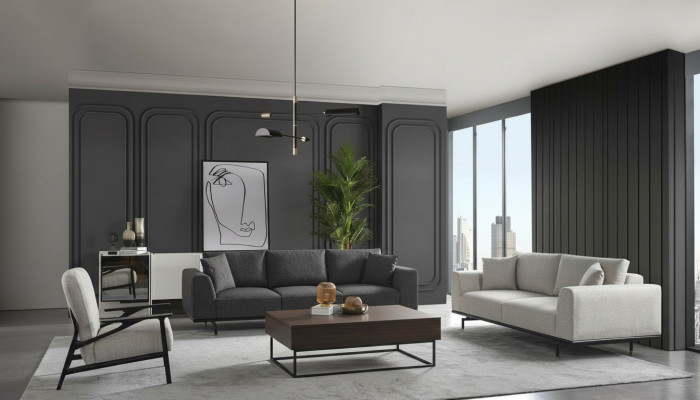 Complete couch set sofa sofas armchair gray sofa suite set 4-piece