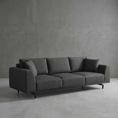 Four-seater sofa 4-seater sofas modern gray design fabric polyester new