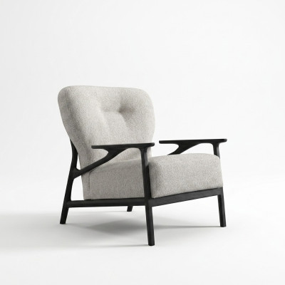 Armchair Wingback Armchair Modern Fabric Living Room Polyester White Design
