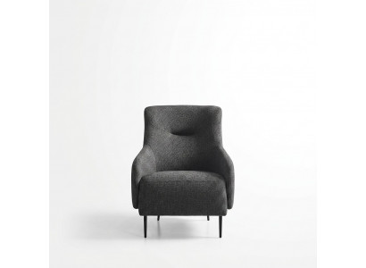 Armchair Wingback Modern Fabric Living Room Polyester Gray Design Seat New