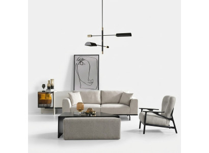 Modern white sofa set three-seater armchair set upholstered furniture living room