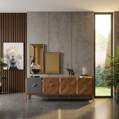 Sideboard Dresser Luxury Cabinets Dressers Living Room Wood Brown Furniture