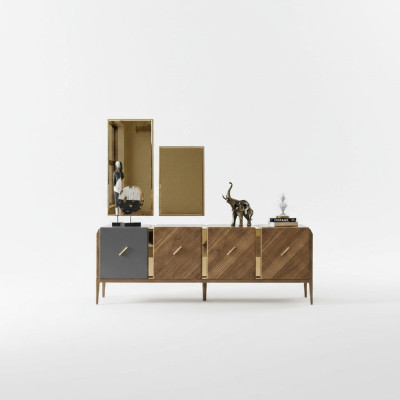 Sideboard Dresser Luxury Cabinets Dressers Living Room Wood Brown Furniture