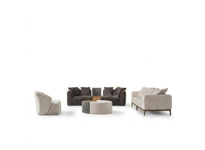 Sofa suite, fabric sofa, modern living room, white, 3-piece, polyester