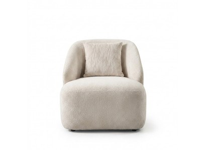 Armchair Wingback Chair Modern Fabric Living Room Polyester White Design Seat