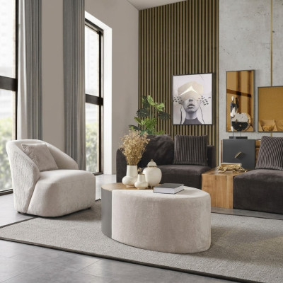 4-seater sofa set armchair four-seater sofa modern black fabric new