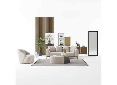 Modern sofa set 3-seater armchair three-seater white modern fabric polyester