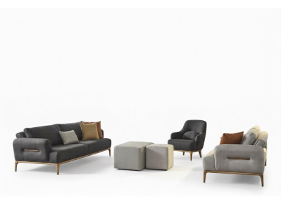 Couch set sofa armchair 321-seater fabric luxury gray sofas living room