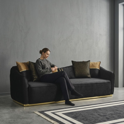 Modern design Chesterfield four-seater sofa 4-seater sofas fabric polyester blue new