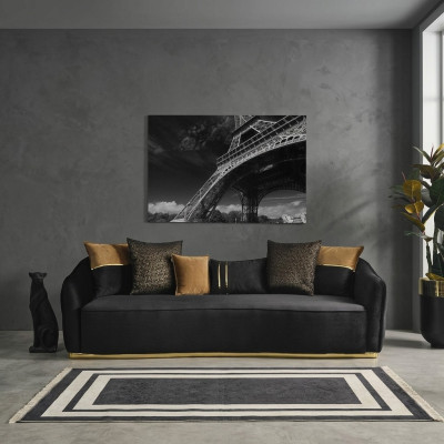 Modern design Chesterfield four-seater sofa 4-seater sofas fabric polyester blue new