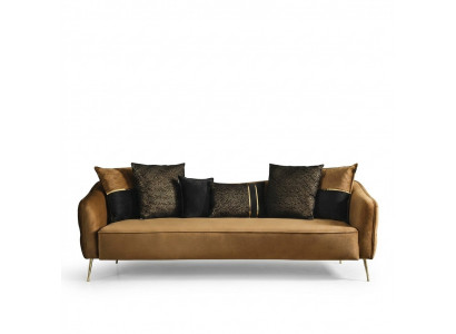 Modern Chesterfield Sofa 4-seater Sofas Fabric Polyester Yellow New