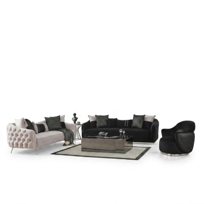 Sofa set sofa armchair 431-seater fabric luxury sofas white black