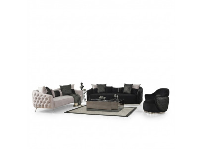 Sofa set sofa armchair 431-seater fabric luxury sofas white black