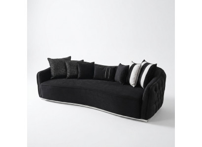 Four-seater sofa 4 seater sofas modern design fabric polyester black