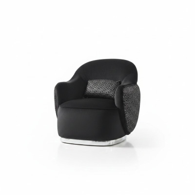 Armchair Wing Chair Modern Fabric Living Room Polyester Black Design