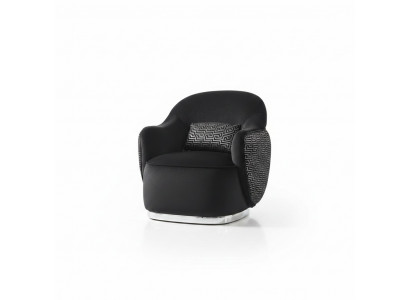 Armchair Wing Chair Modern Fabric Living Room Polyester Black Design