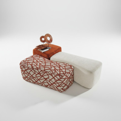 Seat stool 3x Stool Pouf Puff Seat Pouf Textile Fabric Footstool Living Room