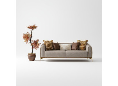 Three-seater sofa, 3-seater sofas, modern design, gray fabric, living room