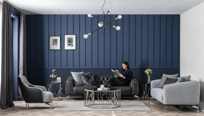 Complete sofa set 431 seat fabric 3-piece black