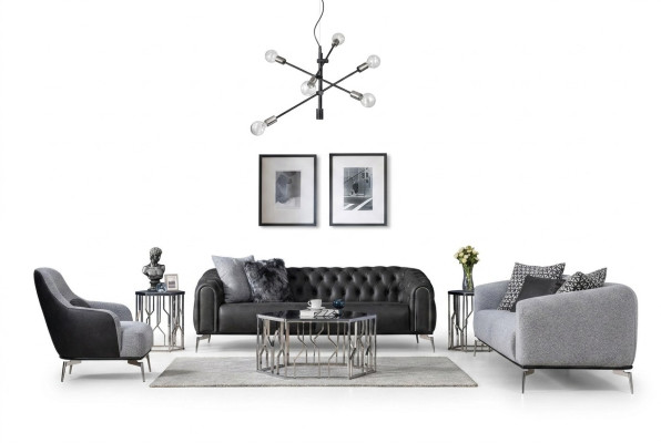 Complete sofa set 431 seat fabric 3-piece black