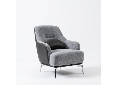 Armchair Wingback Chair Modern Fabric Living Room Polyester Gray Design Seat