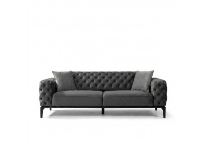3-seater sofa three-seater sofas fabric gray living room Chesterfield new