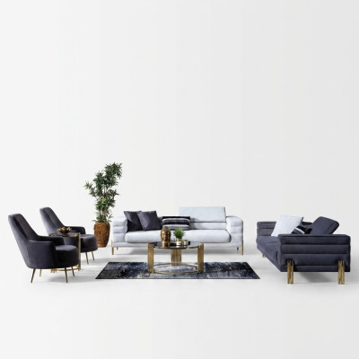 Complete Sofa Set Couch Set Sofa Seats Fabric Modern Set 4-piece