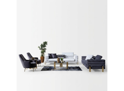 Complete Sofa Set Couch Set Sofa Seats Fabric Modern Set 4-piece