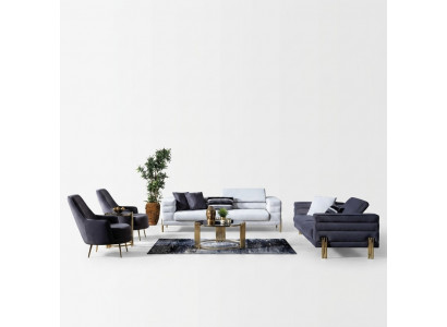 Complete Sofa Set Couch Set Sofa Seats Fabric Modern Set 4-piece