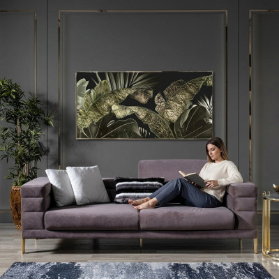 Three-seater sofa 3-seater sofas fabric gray living room luxury modern seating