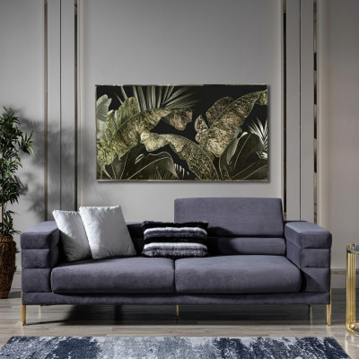 Three-seater sofa 3-seater sofas fabric gray living room luxury modern seating
