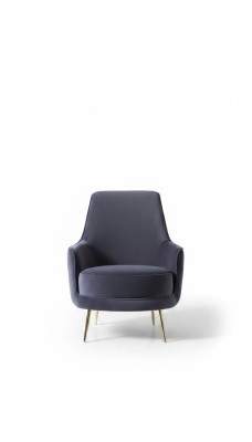 Armchair Wingback Armchair Cocktail Chair Fabric Living Room Polyester Grey Seat
