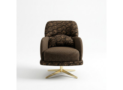 Armchair Wingback Chair Cocktail Chair Fabric Living Room Polyester Brown