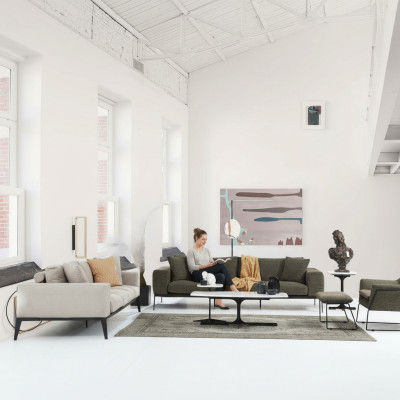 Modern sofa set luxury sofas three-seater armchair complete set gray