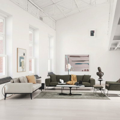 Modern sofa set luxury sofas three-seater armchair complete set gray