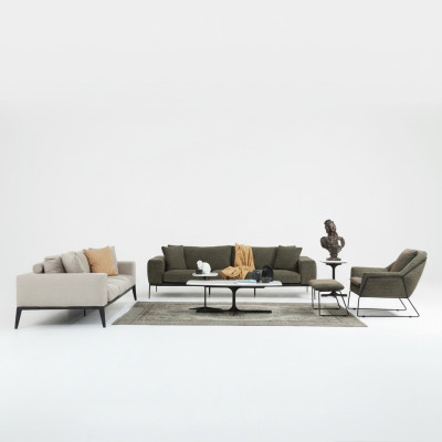 Modern sofa set luxury sofas three-seater armchair complete set gray