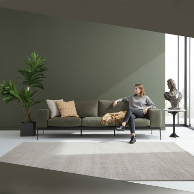 Three-seater Sofa 3-seater Sofas Gray Fabric Living Room Luxury Modern New