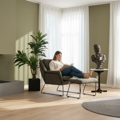 Modern Green Armchair Cocktail Chair Wing Chair Living Room Furniture Design