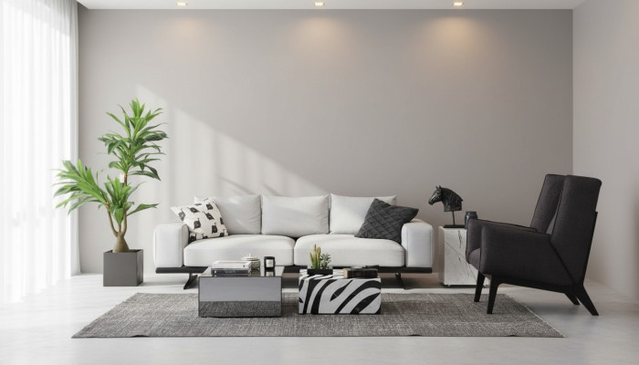 Sofa set Sofa 3-seater Armchair Three-seater Gray Modern Fabric Seat