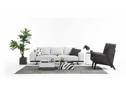 Sofa set sofa 2-seater armchair two-seater gray modern fabric set