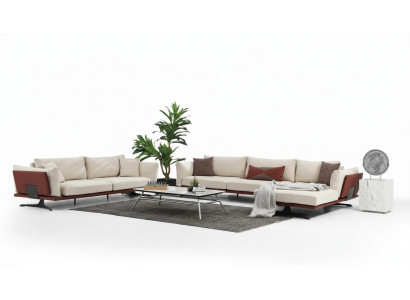 Sofa set corner sofa L-shape 2 seater beige modern fabric sofas set corner